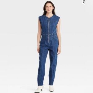 Denim Sleeveless Jumpsuit